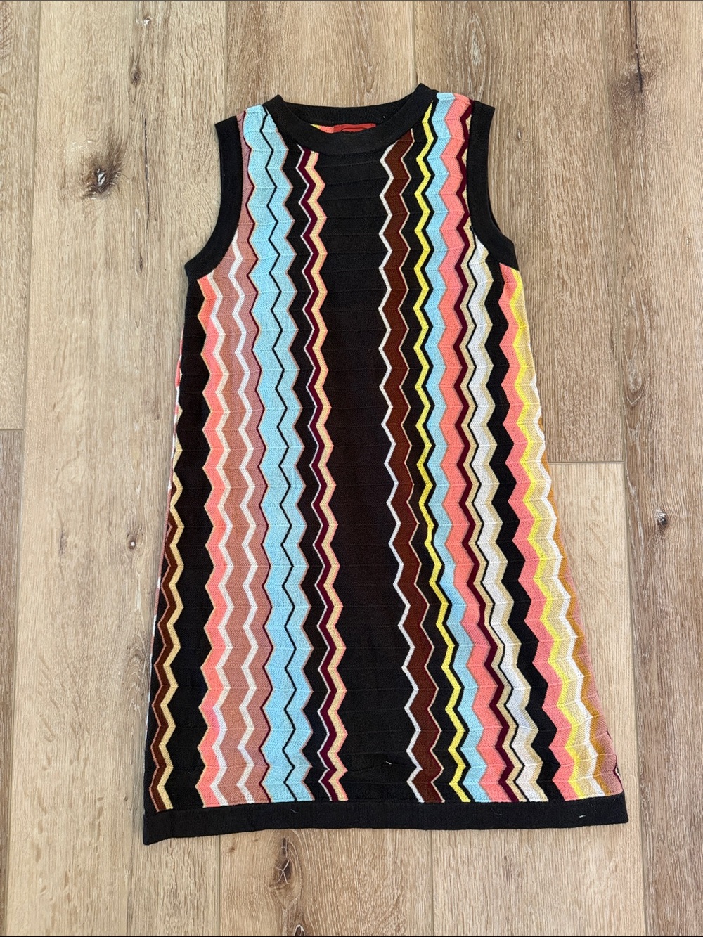 Missoni for Target | Brown Zigzag Sleeveless Knit Dress Multicolor Stripes | S